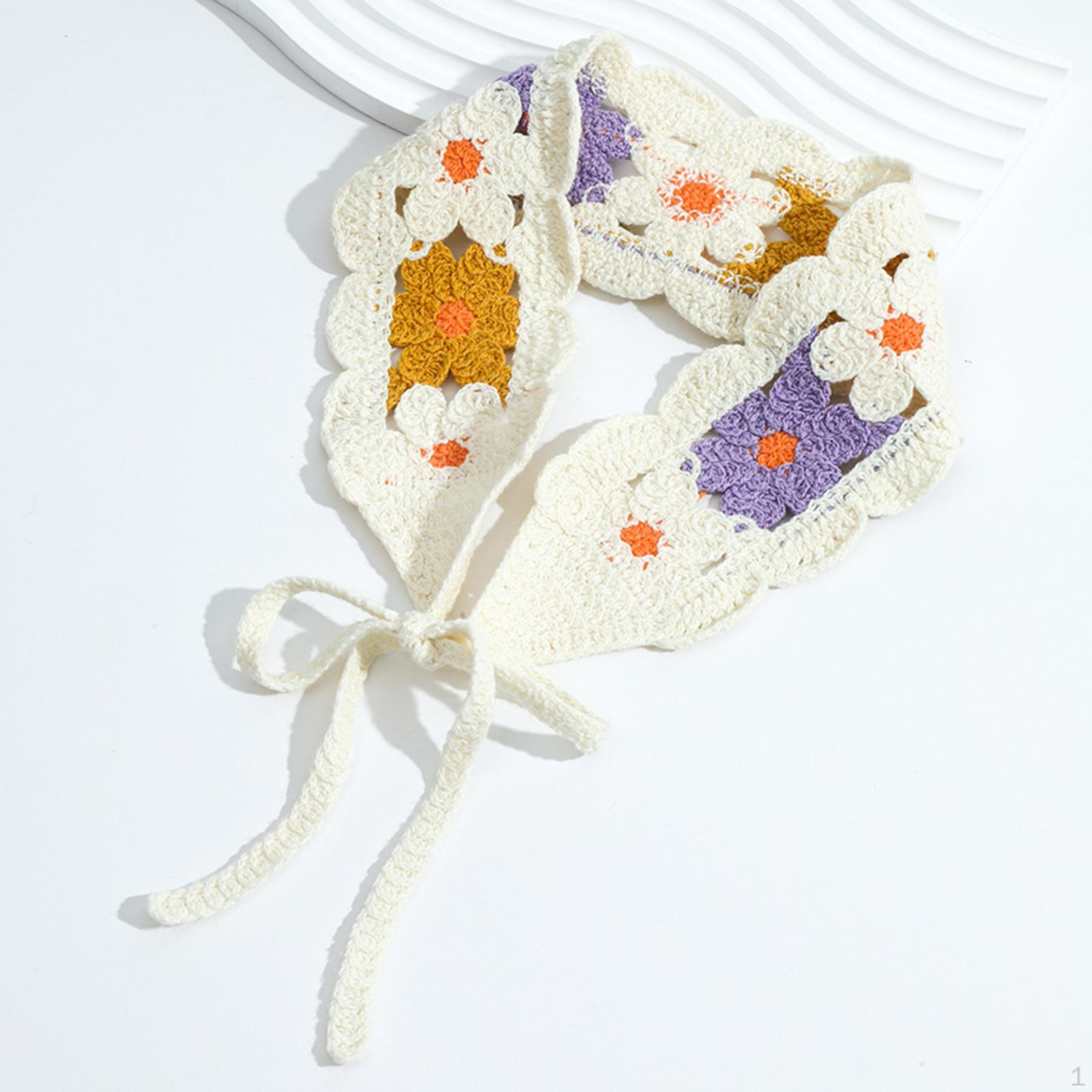 

Вязаная бандана для женщин, Милая, Ручной работы, Легкая, Мягкая, Декоративная, Стильная yellow violet