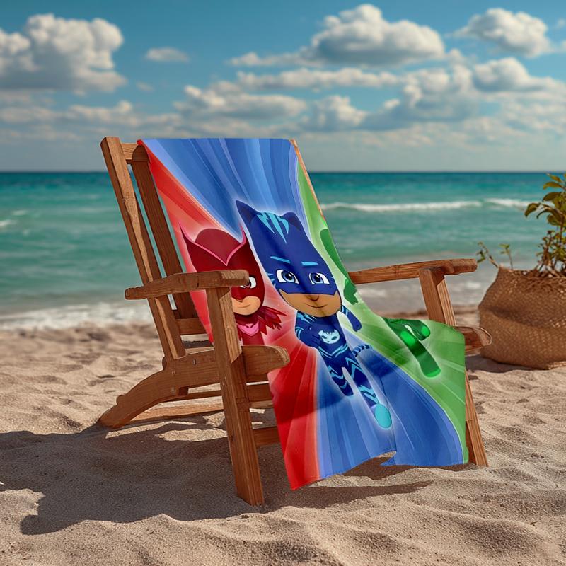 PJ Masks Fashion Beach Towel: Ideal for Summer Adventures Soft, Absorbent and Quick Drying Suitable for Swimming and Bathing