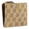 Gucci GG Marmont Generation Vintage Style Gold Hardware Zipper Closure GG Canvas Key Pouch Women accessories Beige Dark-Brown 837747-FAF05-9651