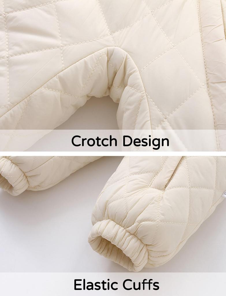 AIEOE Baby Down Long Newborn for Boys and Bear Front Baby Shower Size 60 Romper, Sleeve, Hooded, Coverall, Girls, Autumn/Winter, Thick, Warm, Cute,