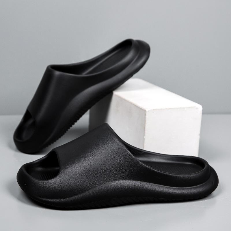 

2025 тапочки мужские домашние однословные шлепанцы женские ощущение наступания на говно толстая подошва крутые тапочки уличные EVA нескользящие сандалии 36-37