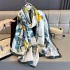 Luxury  Women Summer Scarf Floral Print Shawls Wraps Soft Female Muffler Hijab For Beach Travel