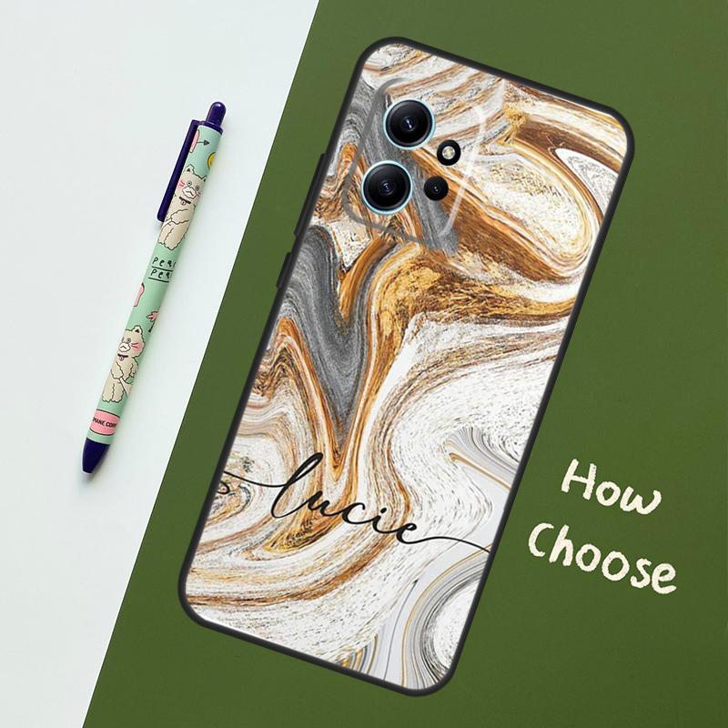 Personalised Marble Initials Name Case For Xiaomi Redmi Note 12 11 10 8 9 Pro 9S 10S 11S 12S Cover For Redmi 12 9C 10C 12C