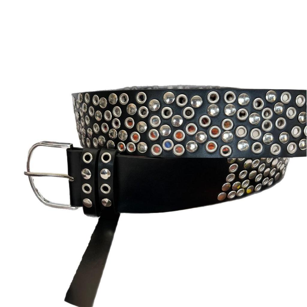 Y2K Punk Hip Hop Eyelet Rivet Waist Belt - Slimming, Versatile, One Size