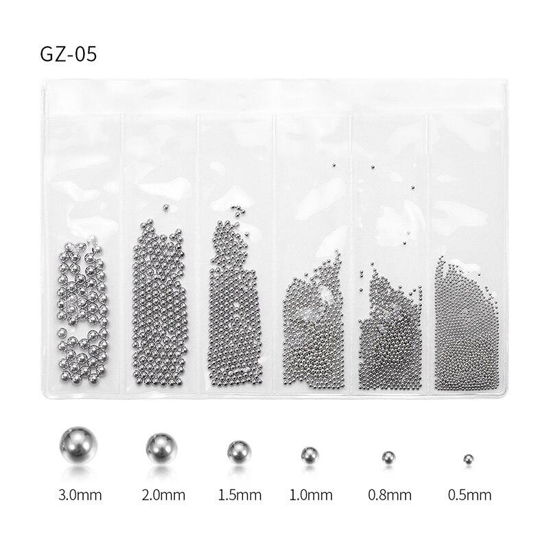 Smíšené 6 Velikost 0,8 mm Micro Nail Nerezová Dekorativní Nail Rose Gold a Silver Příslušenství na nehty