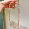 Romantic Natural Redwood Grain Strawberry Crystal Design Clavicle Chain Necklace