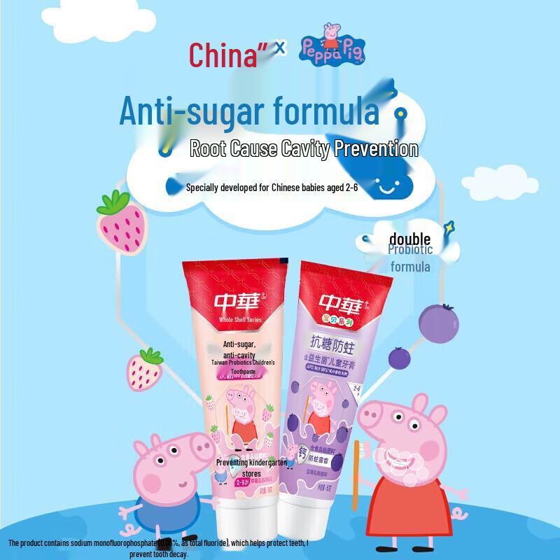 Zhonghua Kids Anti-Cavity Strawberry Toothpaste Set