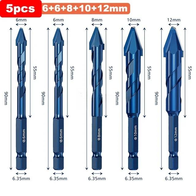 Tile Bits High Hardness Eccentric Drill Precision Drilling 6/8/10/12mm Glass Tile Ceramic Punching Rock Slab Triangle Drill Bits