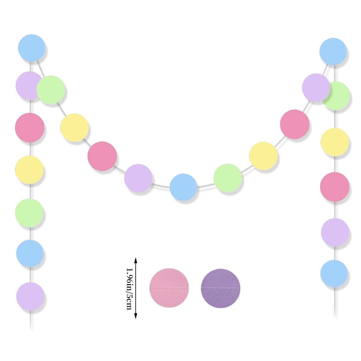 

Colorful Birthday Theme Party Decoration Macaron Birthday Flag Latte Flower Spiral Honeycomb Ball Set 2 meters 22 pieces color disc latte