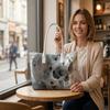 Marble Skull Pattern Tote Bag Stylish Casual Daily Shoulder Bag for Outdoor Use