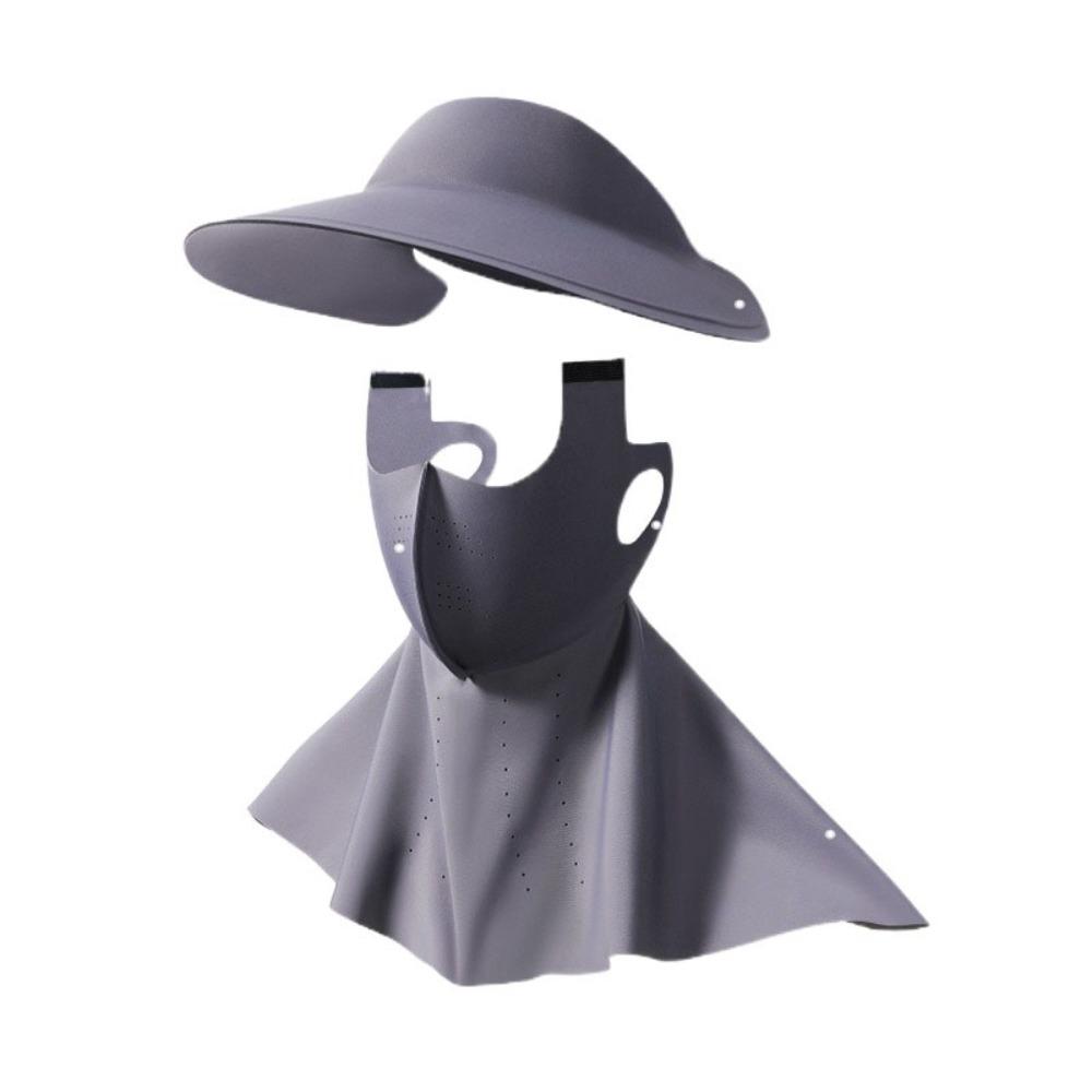 

Solid Color Sunscreen Face Cover UV Protection UV Protection Veil Removable Ice Silk Mask Riding темно серый