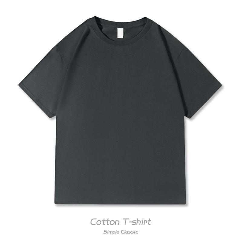 

Мужская летняя футболка из плотного гребенного хлопка - Однотонная, с коротким рукавом, универсальная, 230 г XL темно-серого