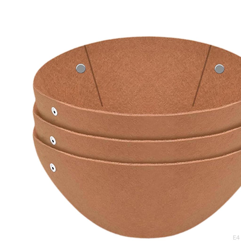 3 Felt Liners for Round Hanging Baskets And Flower Pots