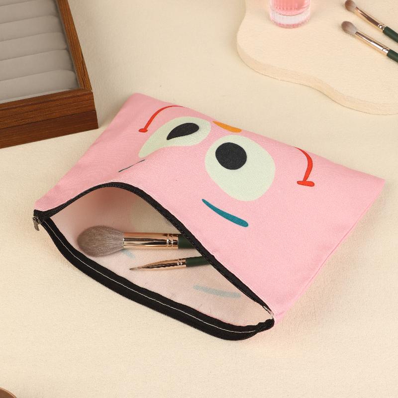 Pink Smiling Cosmetic Bag Creative Clutch Makeup Bag Travel Toiletry Bags Large Capacity Storage Pouch For Girl Gifts