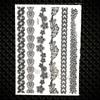Water Transfer Women Black Chest Feather Tattoos Stickers Girls India Floral Temporary Tato Fake Sketch Arm Lace Tattoo Supplies