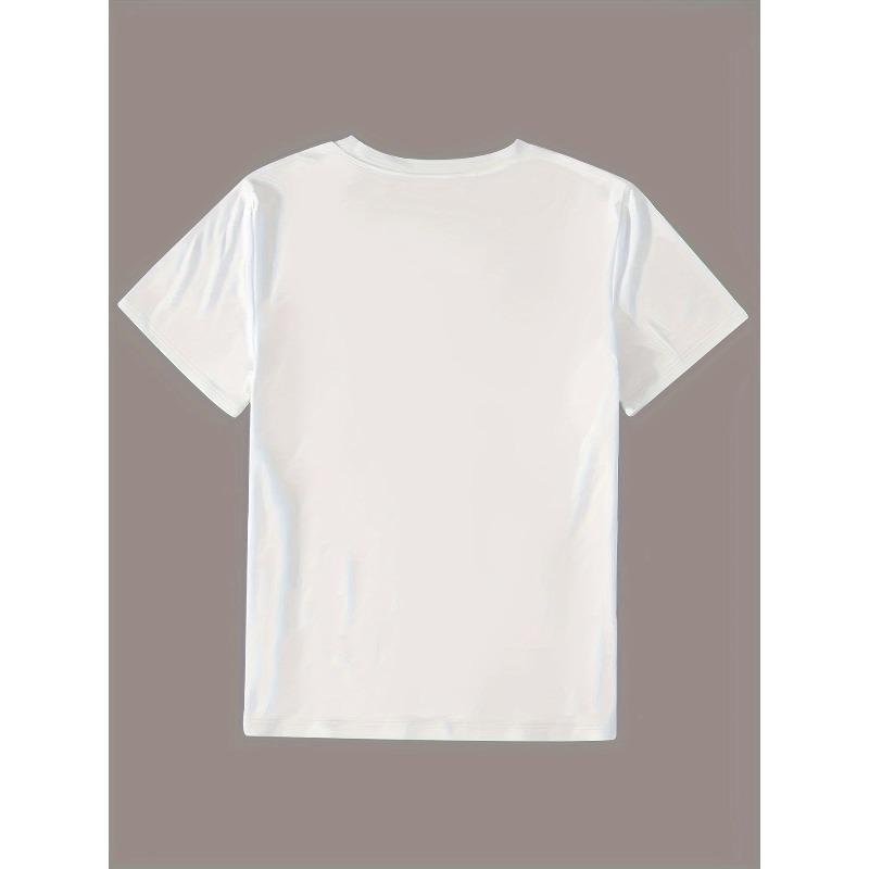 European Size Women's T-Shirt with Bunny Ears and Bow Decoration, Wooden Cross Print Round Neck Short Sleeve Top for Spring, Summer