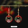 Chinese retro cloisonne enamel earrings female classical temperament simple flower earrings niche design earrings
