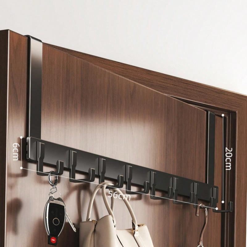 1pc 18cm Tall Over The Door Hanger with Hook, Easy To Install, No Need To Punch Holes Hanging Metal Over The Door Hanger, for Hats, Keys