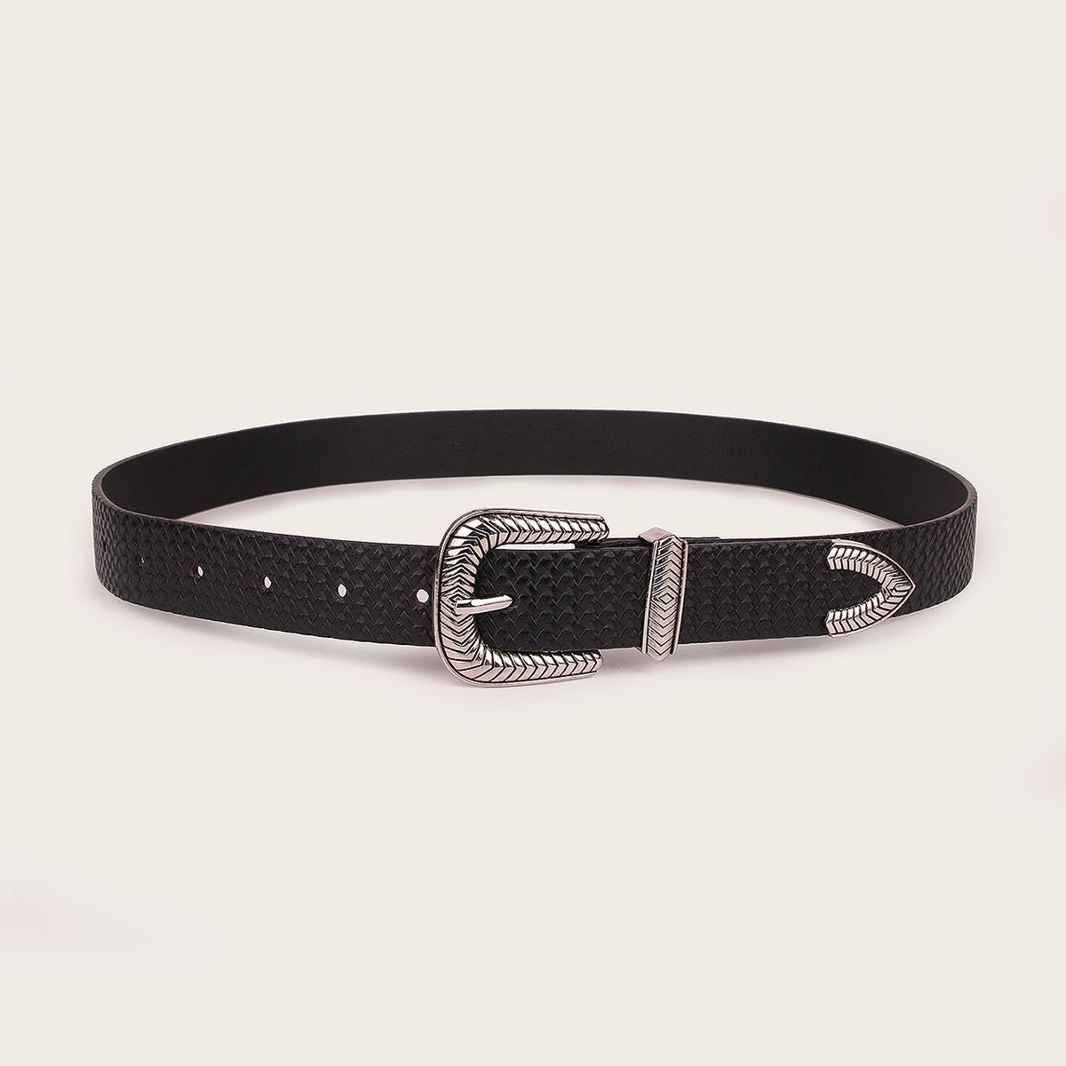 

Плетеный кожаный ремень в богемном стиле, резной набор из трех частей, почерненный ретро женский элегантный ремень