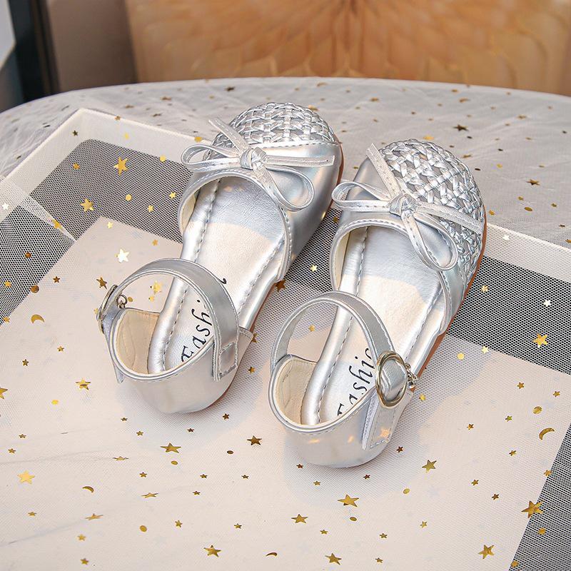 Girls  Hollow Flats: Bow Knot Closed-Toe Woven Sandals, Summer 2026 Collection 23