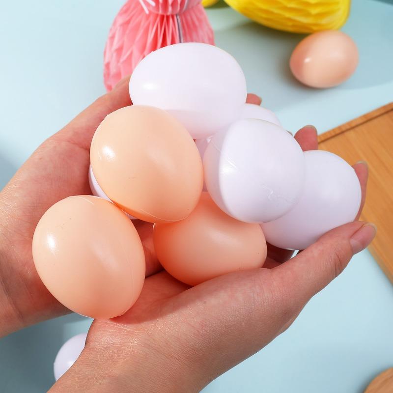 50/10Pcs Plastic Fake Eggs Easter DIY Painting Craft Simulation Eggs Home Decoration Easter Theme Party Gift Kids Toys Supplies