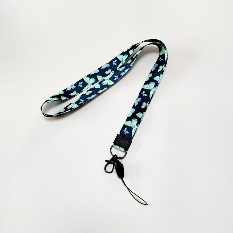 Florales Gurtband-Lanyard Handyhülle mit abnehmbarer Flugzeugschnalle - Anti-Drop Hals- & Ausweis-Lanyard