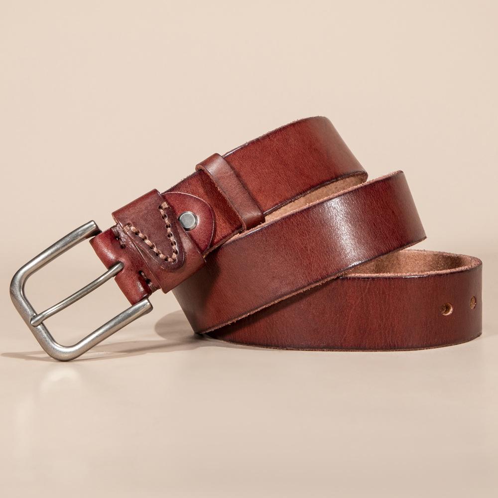 First Layer Tree Paste Skin Men's Belt Scalper Leather Belt Classic Men's Versatile Pin Buckle Belt