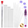 Fenrry 1Set Central Opening Curved Beading Needles Stainless Steel Tools Pins for Bead Threading String Cord Easy Jewelry Making