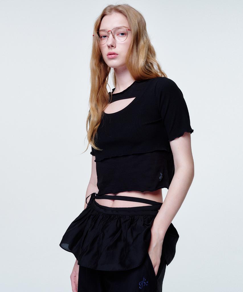 2113 Studio Ruffle Micro Mini Wrap Skirt Black