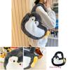 Cute Cartoon Penguin Purse With Plush Material Small Square Bag For Daily Use