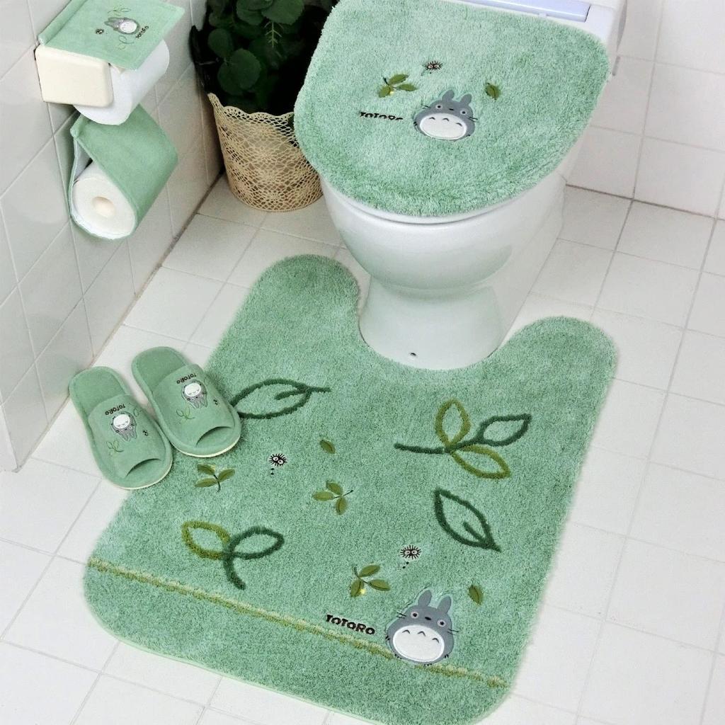 Senko My Neighbor Totoro Forest Wind Long Toilet Mat, Approx. 80 x 60 cm, Green, 11833