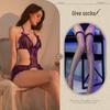 Temptation Lace Bodysuit: Open Crotch Small-Bust Lingerie for Passionate Homewear