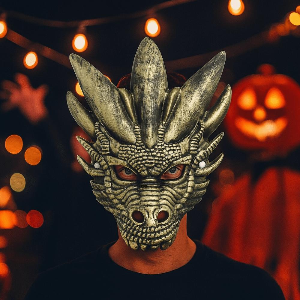 Animal Dragon Head Mask Full Face Masquerade Mask Creative Halloween Mask  Nightclub