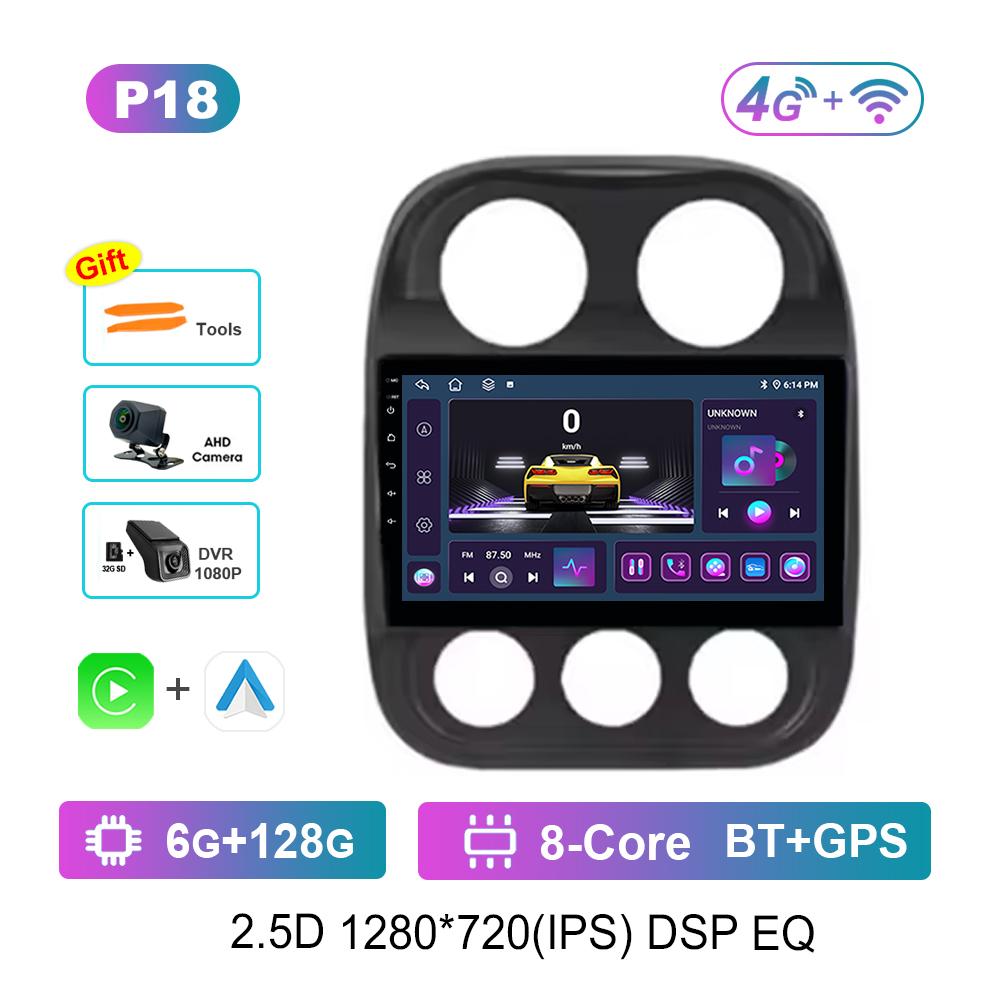 Pentru Jeep Compass Patriot 2011 - 2017 Radio Auto Player Multimedia Sistem de Operare Android GPS Navi 4G Carplay WiFi Instrumente Auto Cool.ing Fan