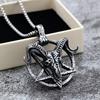 Vintage Hohlziegenkopf Anhänger Halskette für Herren Edelstahl Gotischer Schmuck