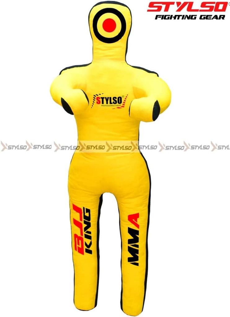 Unpadded Grappling Dummy Wrestling Dummy Jiu Jitsu Dummy BJJ MMA Judo Karate Training Adults Kids Youth Practice Tackling Dummy (Yellow, 5ft/60in)