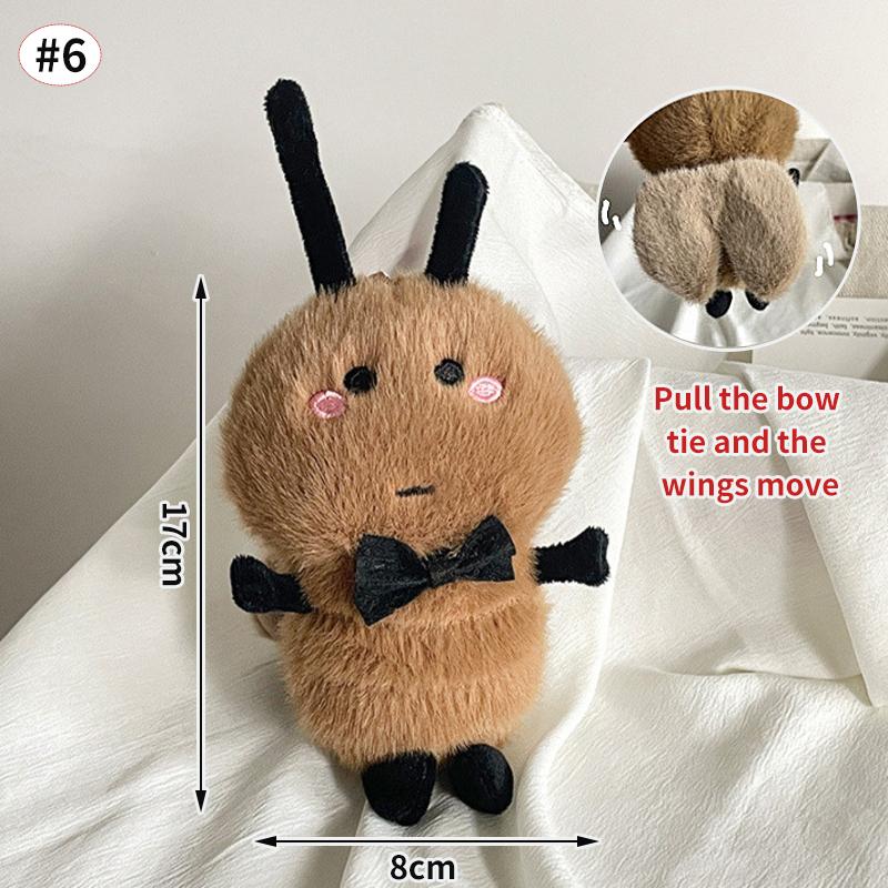 Cockroach Funny Keychain Pendant Cute Soft Stuffed Plush Animal Key Chain Cute Kawaii Backpack Hanging Ornaments Keyrings Gifts