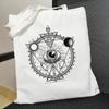 Vintage Demon Eye Graphic Print Shopper Bag Harajuku Large Capacity Tote Canvas Bag Fashion Casual Women Shoulder Bag Handbag