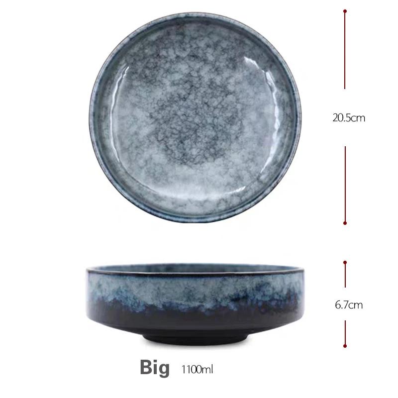 Japanese Creative Ceramic Bowl Salad Thick soup bowl Stewed soup Restaurant Fashion Dishes Deep Fruit bowl plate dishes