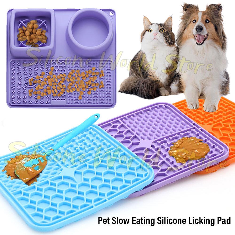 SW Pet Licking Pad Dog Cat Lick Silicone Mat Pet Slow Food Plate Feeding Bowl for Sucker Foods Training Dogs Bathing Distraction