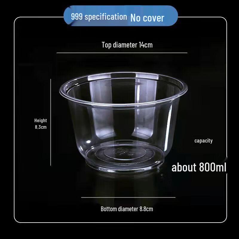 Yu Duo Disposable Transparent Round Plastic Bowls