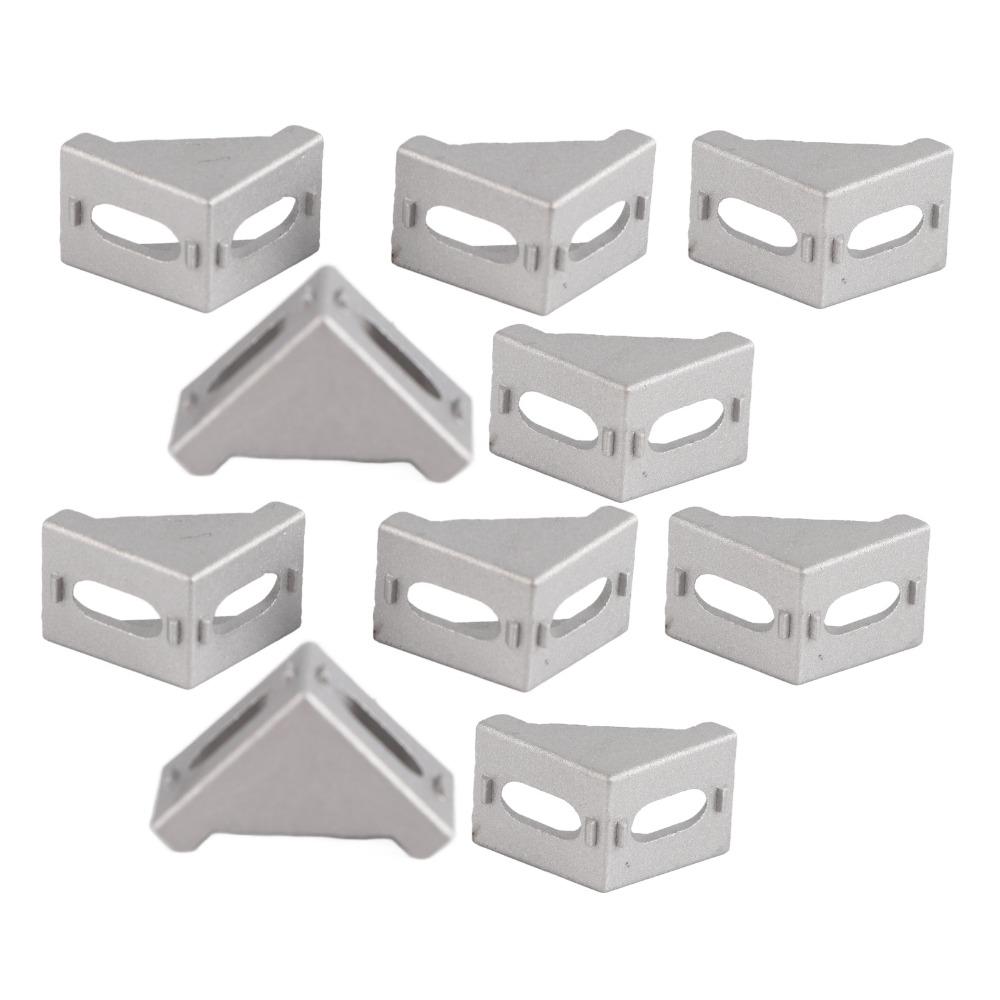 10pcs Silver Corner Bracket Aluminum Alloy L Shape Bracket Aluminum Extrusion Profile
