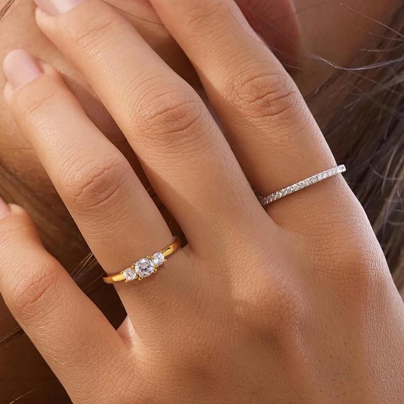 925 Sterling Silver Simple Classic Gorgeous Premium Zircon Ring for Women Anniversary Wedding Daily Wear Luxury Fine Jewelry
