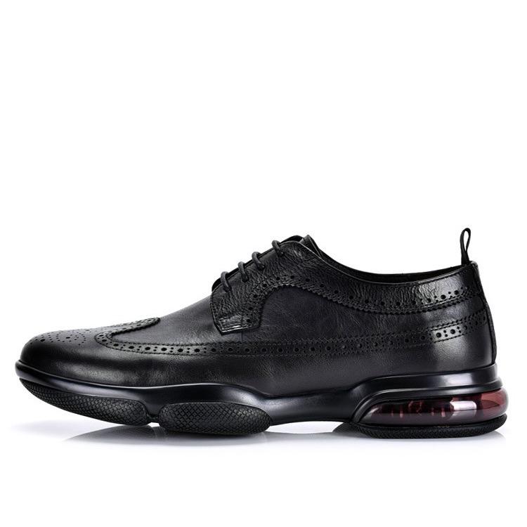 2024 New Brock Carved Business Casual Leather Shoes Premium Air Cushion Platform Retro British Men'S Shoes