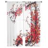 Ink Painting Plum Blossom Branch Flower Plant Tulle Sheer Curtains For Living Room Bedroom Decoration Voile Organza Curtains