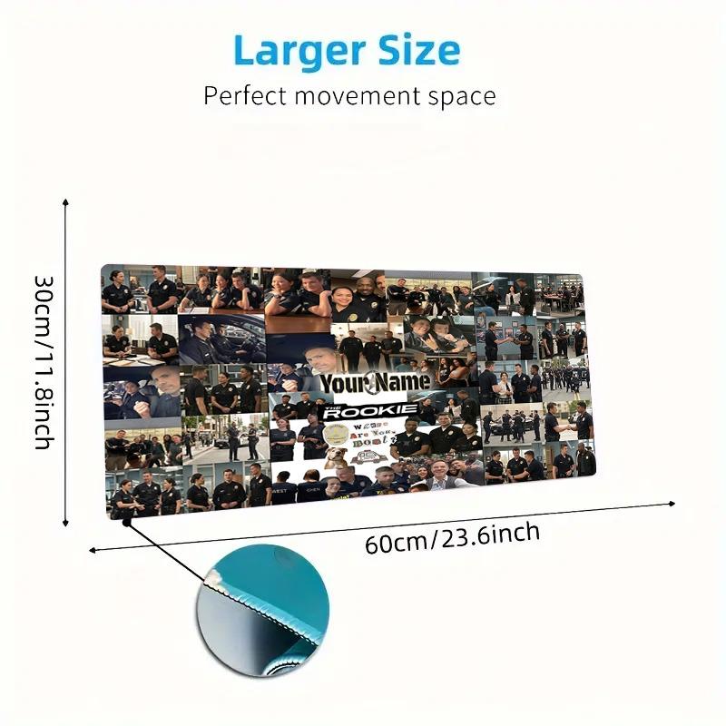 The Rookie Custom Name Large Size Mouse Pad Large Gaming Table Cushion Non-slip Laptop Tablet Big Mousepad XXL Mat Mini PC Playmat With Lock edge