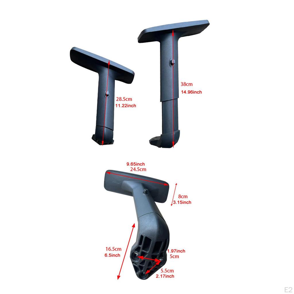 2x Office Chair Armrests Replacement Lightweight Adjustable Elegant Gaming Arms Arm Rests for