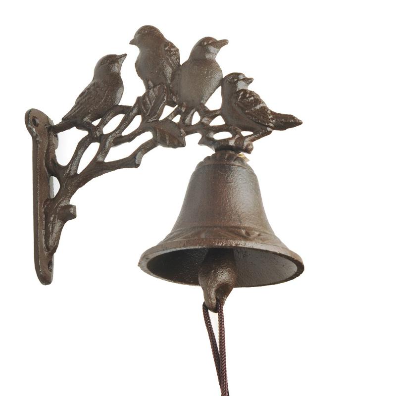 Cast Iron Four-bird Branch Bell Suitable for Courtyard Garden Wall Doorbell Creative Decoration Crafts