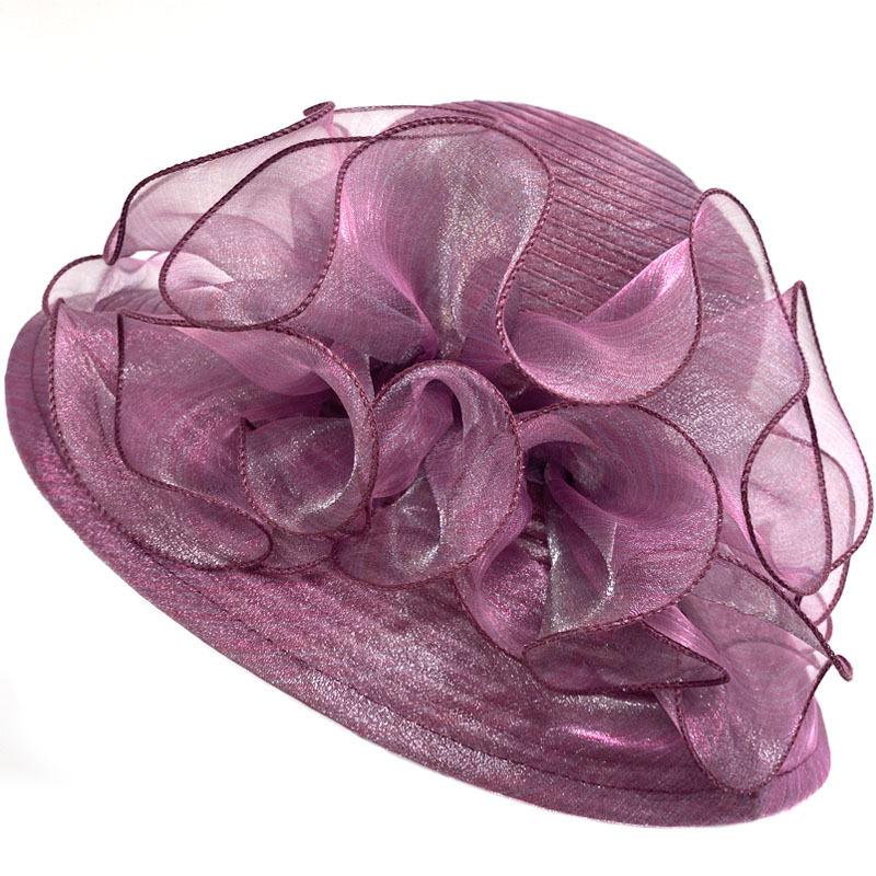 

Hat women s organza lace sun protection folding cool hat summer travel casual versatile beach UV protection M（56-58cm） фиолетовый