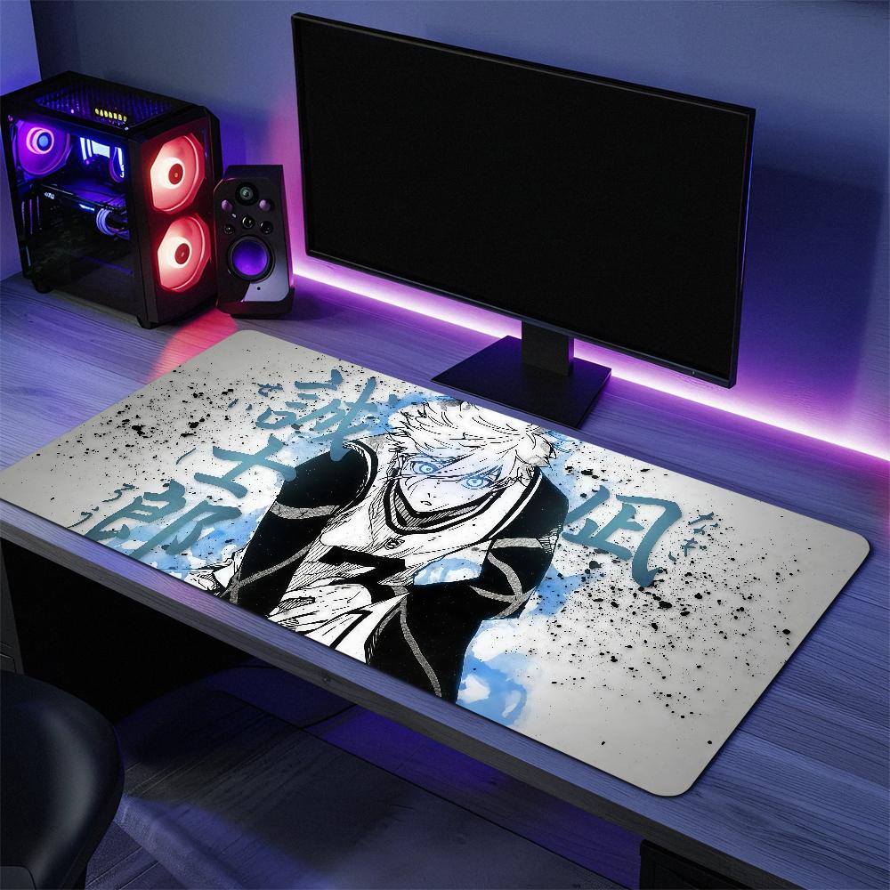 Mauspad Groß Schreibtischmatte Tastatur Ergonomisch Büro Blue Lock Nagi Seishiro Gummi PC Rutschfest Ausfransungssicher Zuhause Benutzerdefiniert 30cmx60cm(11.8x23.6inch)